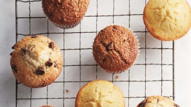 Easy muffin recipes: wire rack topped with muffins