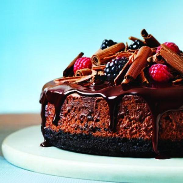 Triple-chocolate cheesecake