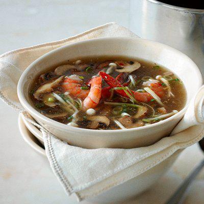 Restaurant-style ginger-scented shrimp and mushroom soup: Day 17
