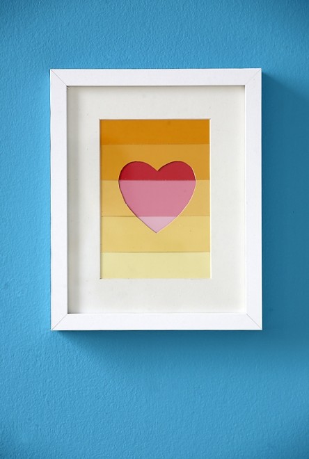 "Two toned heart" paint chip art