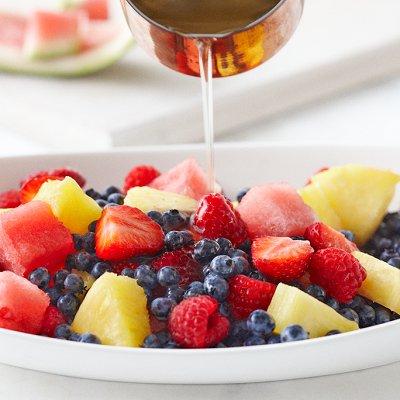 Fresh fruit salad with lime-ginger drizzle recipe
