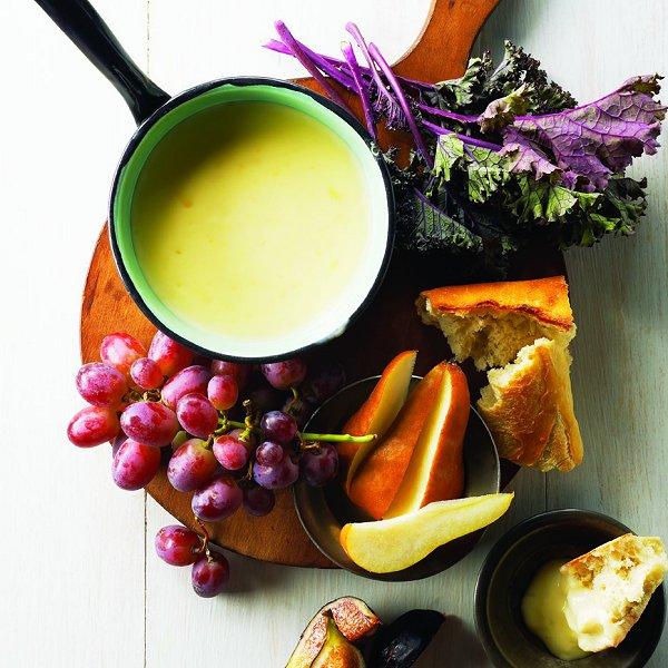 Cheese fondue party menu for New Year's Eve