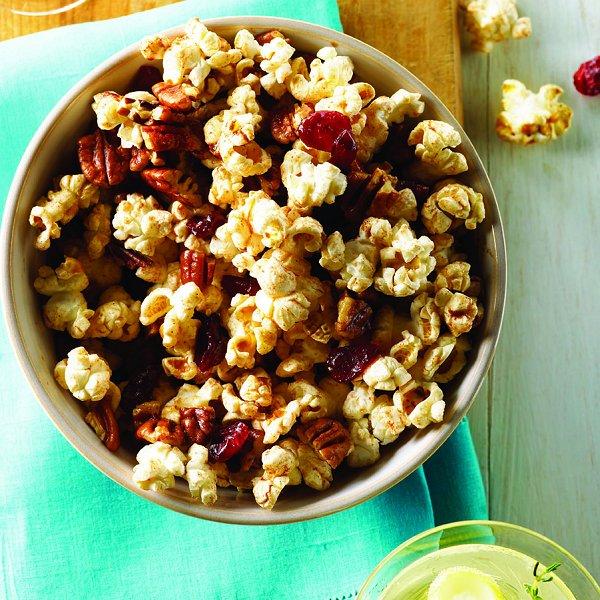 Spiced fruit and nut popcorn