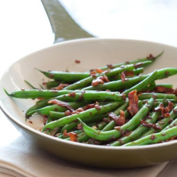 Pancetta adds flavour and complements the sweet and sour of balsamic vinegar in this delicious side dish.