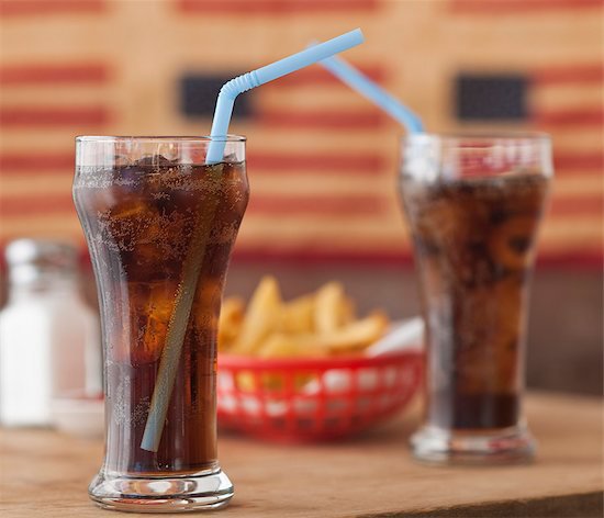 soda, pop cola and fries