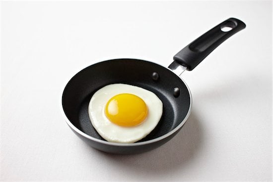 Easy over egg in a frying pan