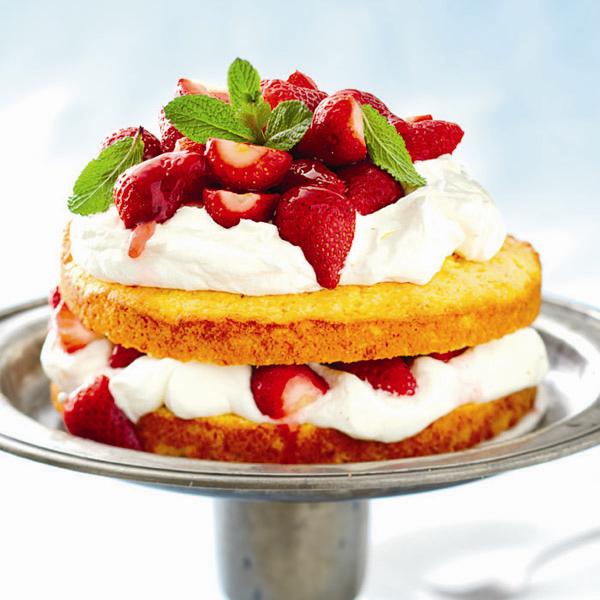 Polenta strawberry shortcake