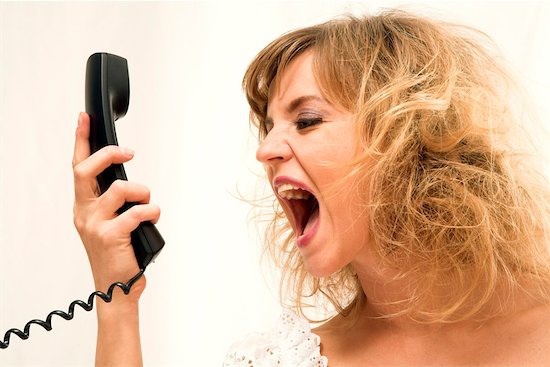 angry woman on phone