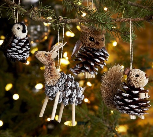 Pine cone Christmas tree ornaments