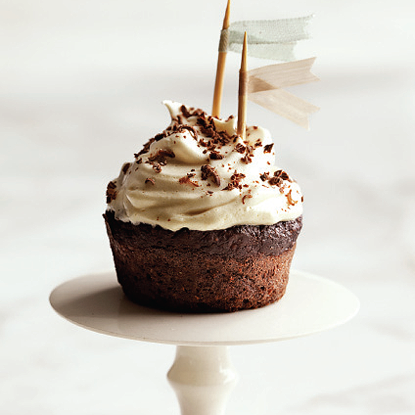Chocolate cupcake with marshmallow frosting