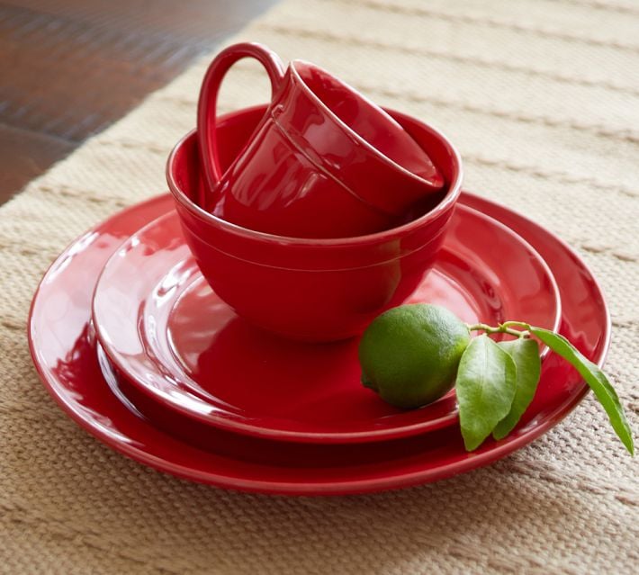 red home accessories dinnerware Pottery Barn