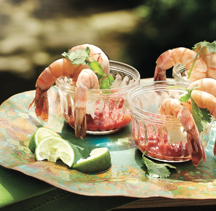 Ginger-wasabi shrimp cocktail