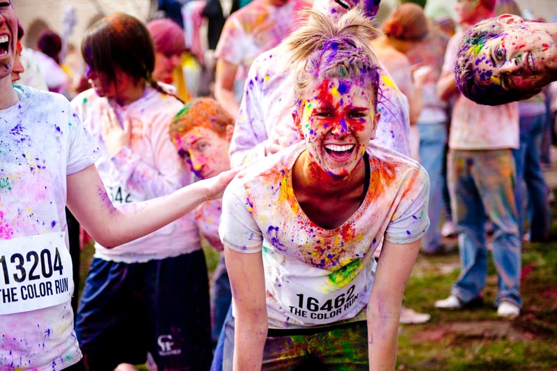 Color Run participants show off their newly-acquired hues
