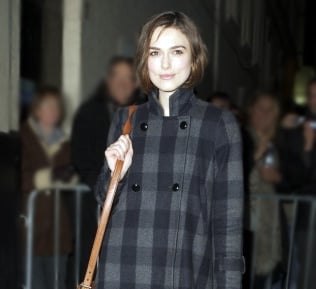 Actress Keira Knightley is seen leaving the Comedy Theatre after her performance of 'The Children's Hour' on February 18, 2011 in London, England. (Photo by Nat Jag/FilmMagic)