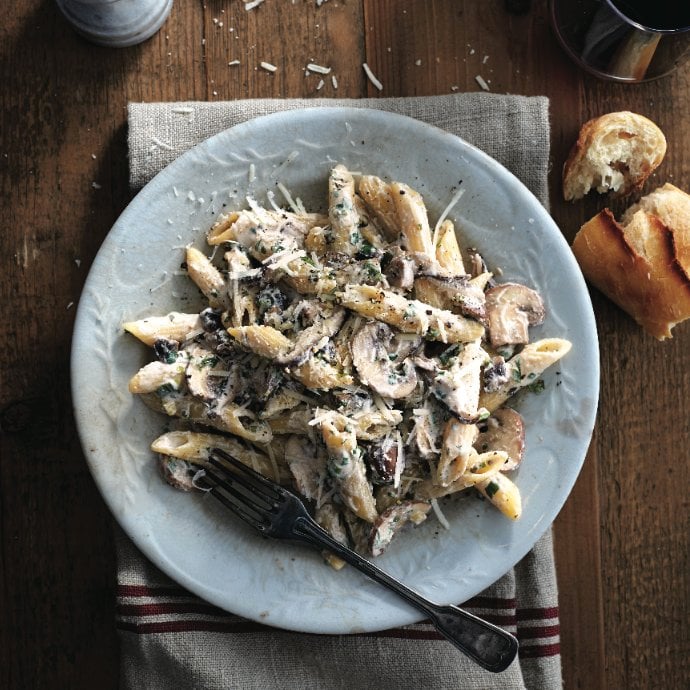 penne with ricotta and mushrooms