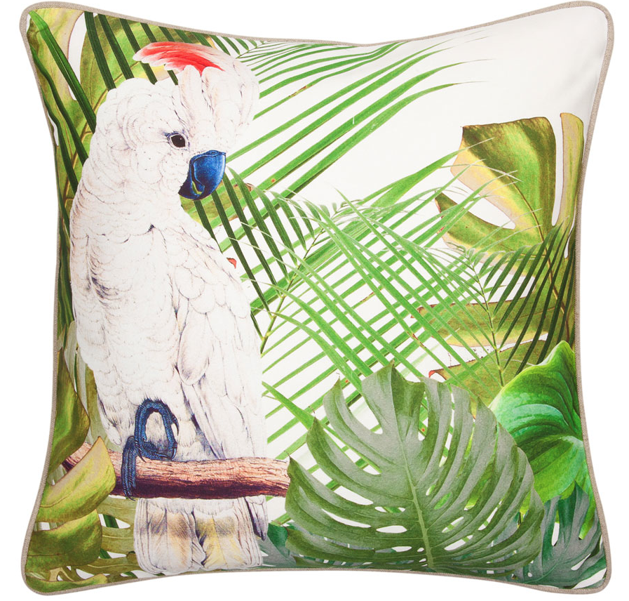 Tropical print throw pillow parrot cushion by Zara