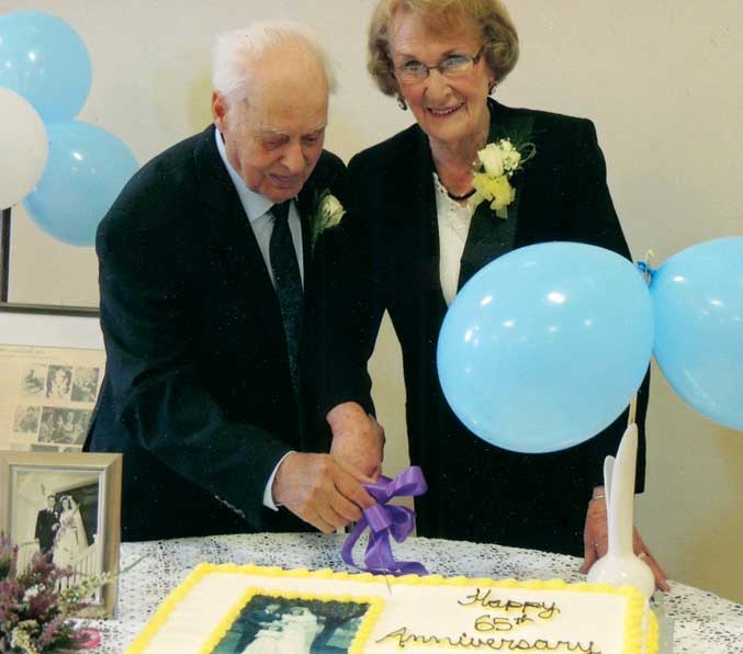 Ethelyn and George Mosher celebrate their 65th wedding anniversary.