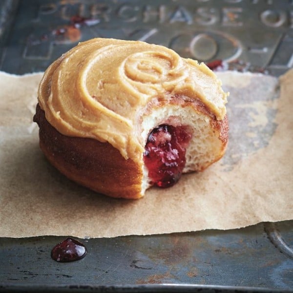 Peanut butter and jelly doughnut