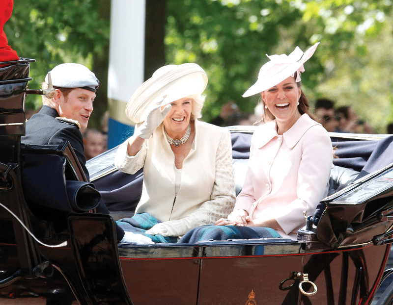 Duchess-of-Cornwall-in-carriage-with-Prince-Harry-and-the-Duchess-of-Cambridge-at-Trooping-the-Colour