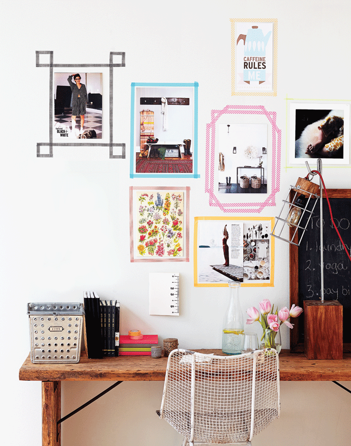 Modern-gallery-wall-art-frames-with-washi-tape