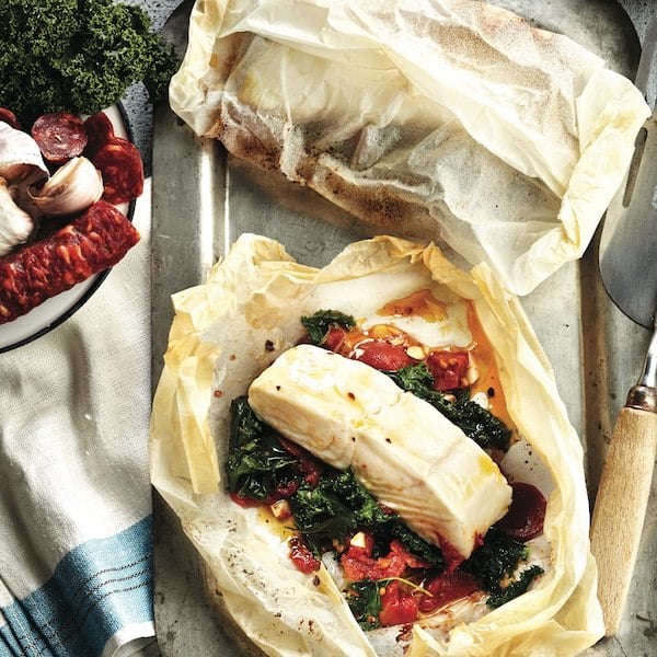 Dinner recipes: Oven-baked haddock with kale