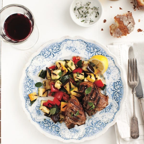 Easy dinner recipes: Lamb recipes: Grilled lamb chops with ratatouille