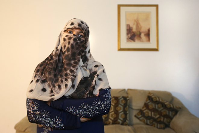 TORONTO, ON - FEBRUARY 12: Zunera Ishaq, woman who launched the legal challenge against Ottawa's niqab ban at citizenship oath-taking ceremony poses for pictures in her home. (Vince Talotta/Toronto Star via Getty Images)