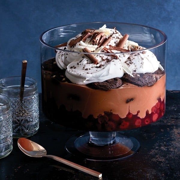 no-bake desserts: Black Forest Trifle with cherries
