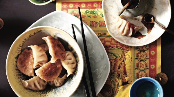 How to fold dumplings: Chinese dumplings in a bowl