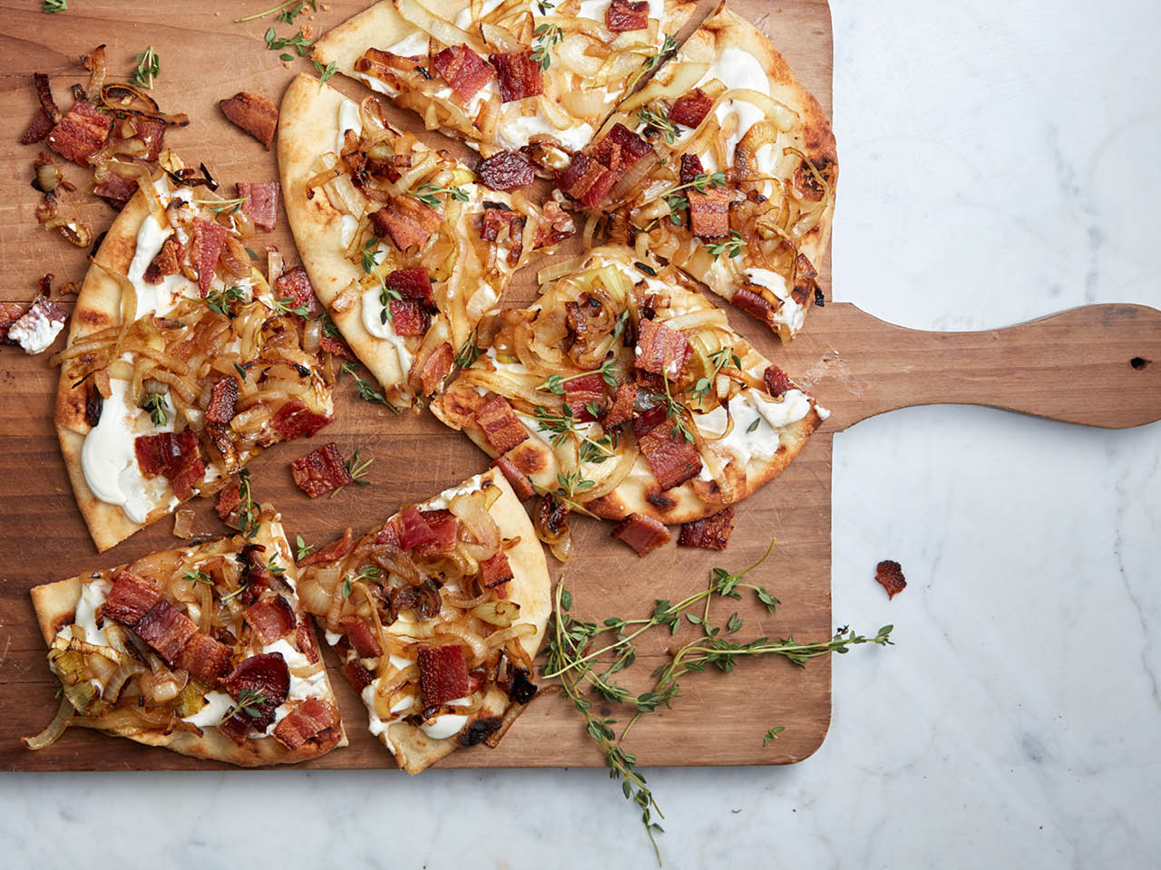 Easy dinner recipes: Alsatian bacon and onion pizza