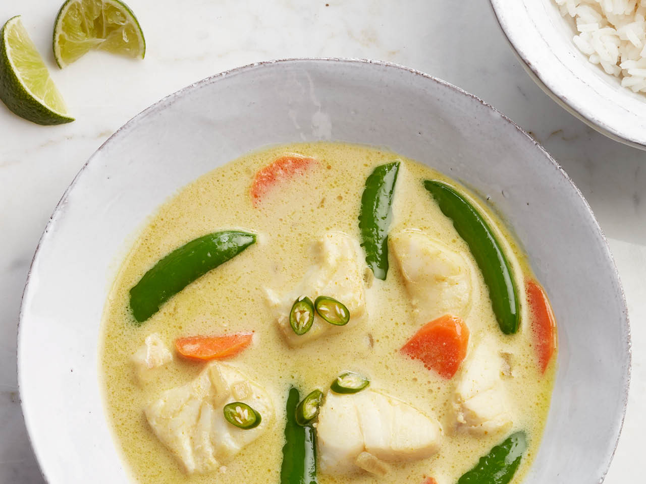 Monday: Coconut green fish curry