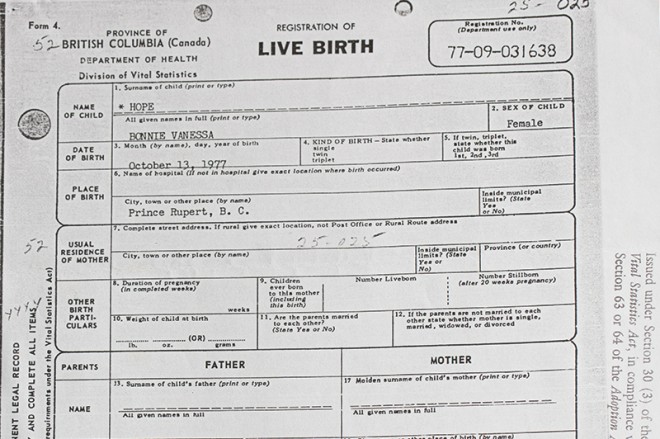Janet Keall's birth certificate