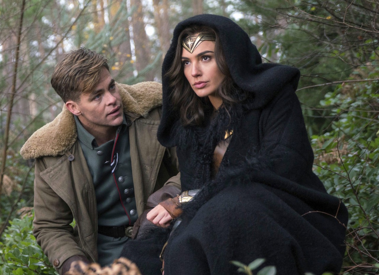 This image released by Warner Bros. Pictures shows Chris Pine, left, and Gal Gadot in a scene from, "Wonder Woman." (Clay Enos/Warner Bros. Pictures via AP)