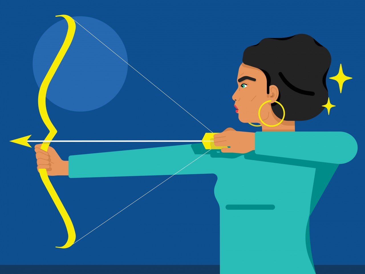 woman holding bow and arrow represents sagittarius astrological sign