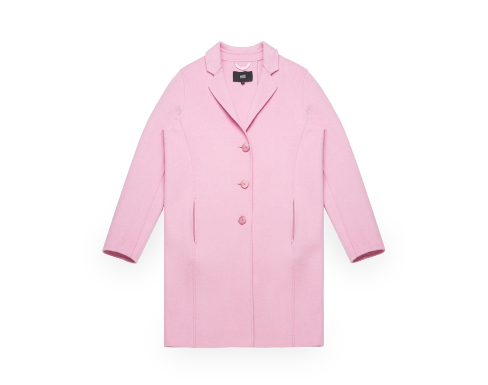 Pink Line Wool Winter Coat