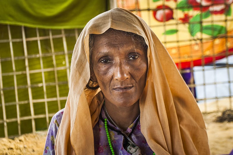 Rohingya woman in refugee camp