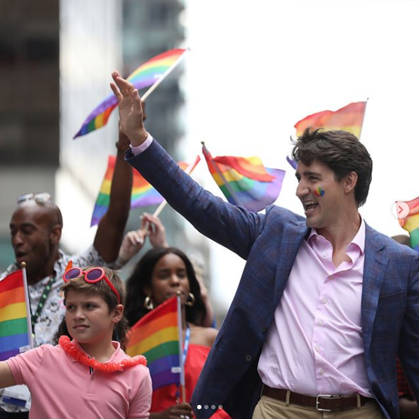 Justin Trudeau attends Pride celebration in Toronto.