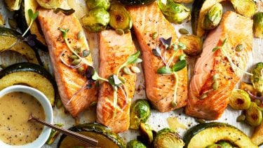 baked salmon with squash