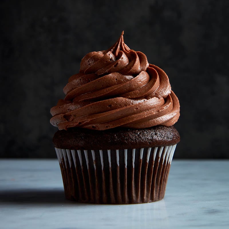 Chocolate cupcakes with chocolate buttercream icing