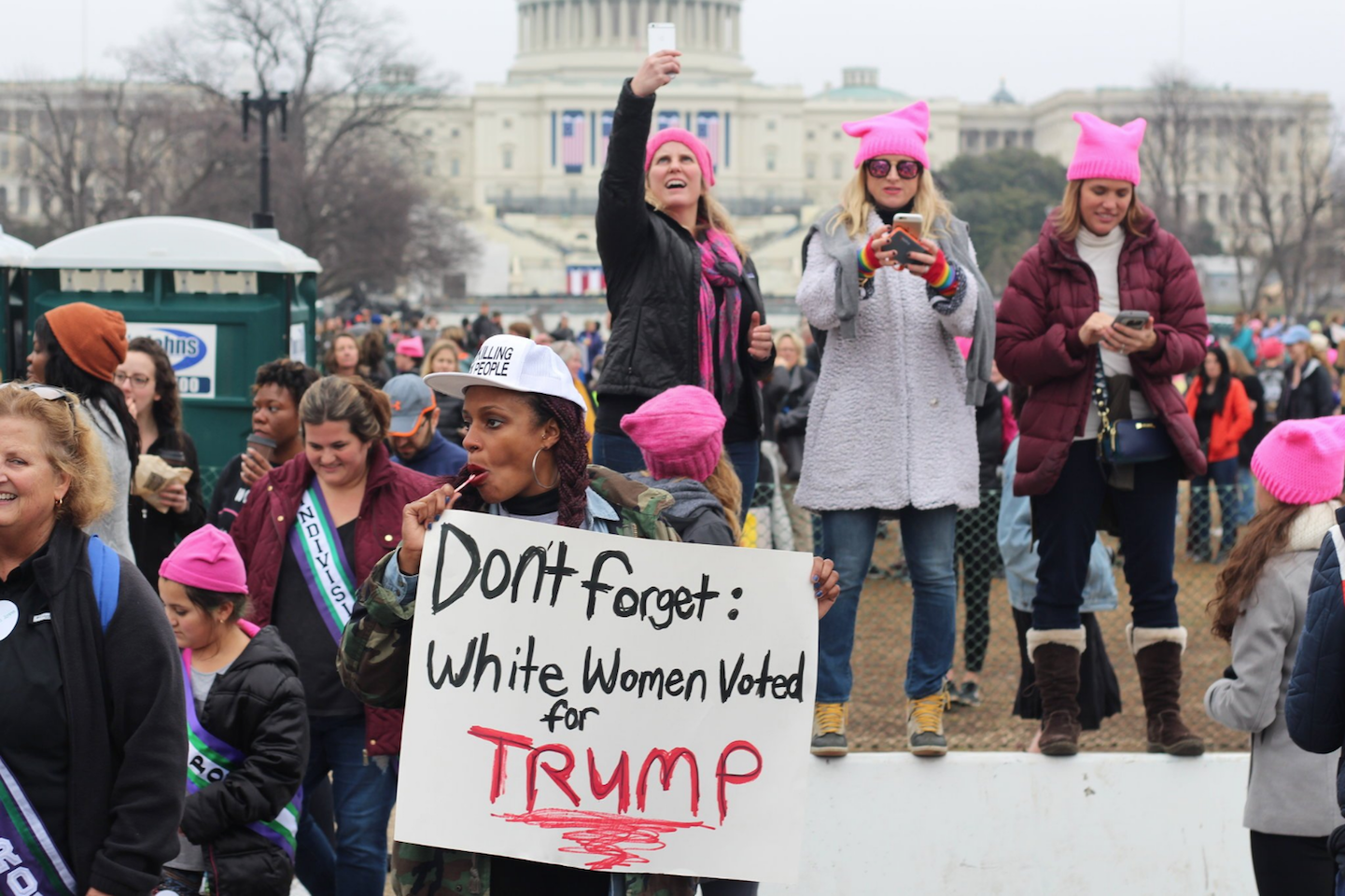 Protesters at the Women's March on Washington.