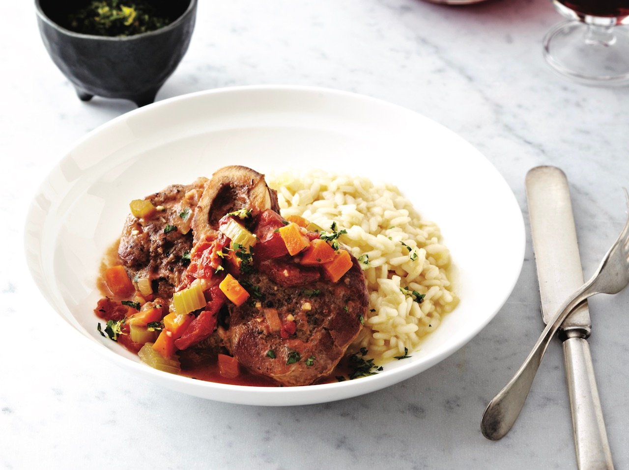 Osso bucco and risotto