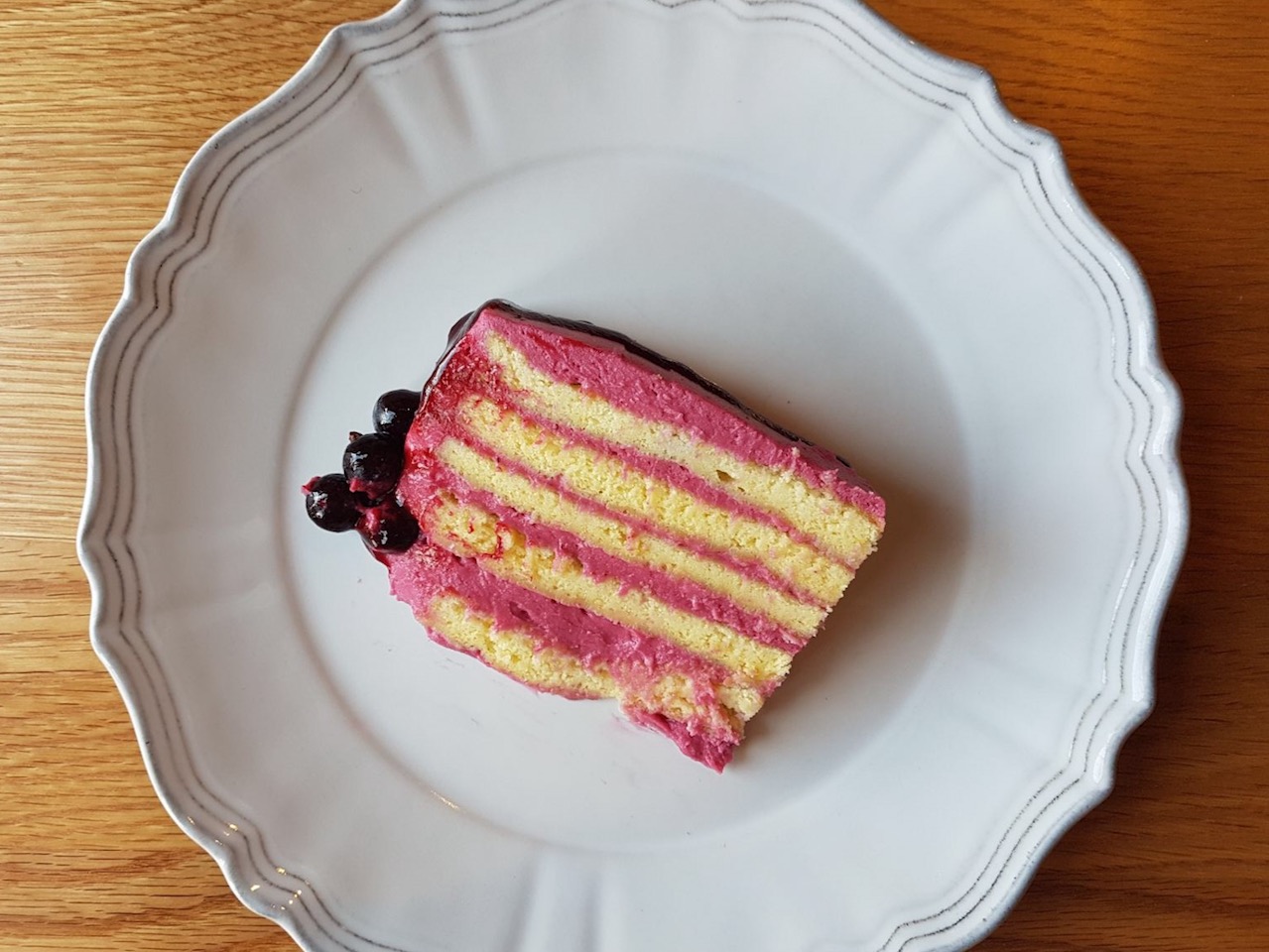 Lemon curd and blackcurrant cake  McLauchlans of Boxted
