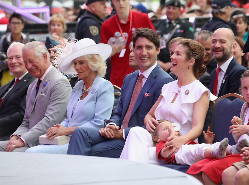 Justin Trudeau, Prince Charles, Camilla and Sophie