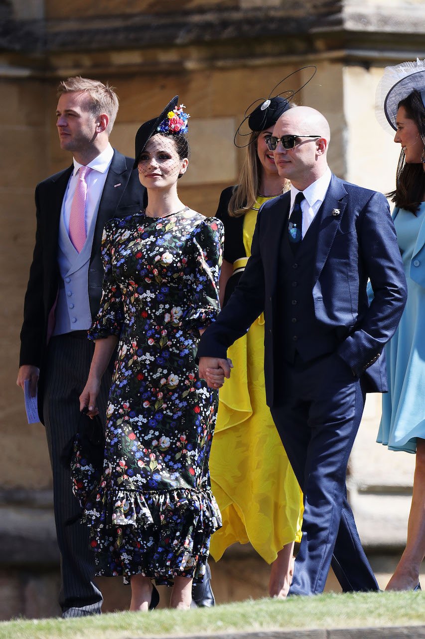 Charlotte Riley and Tom Hardy arrive at the royal wedding