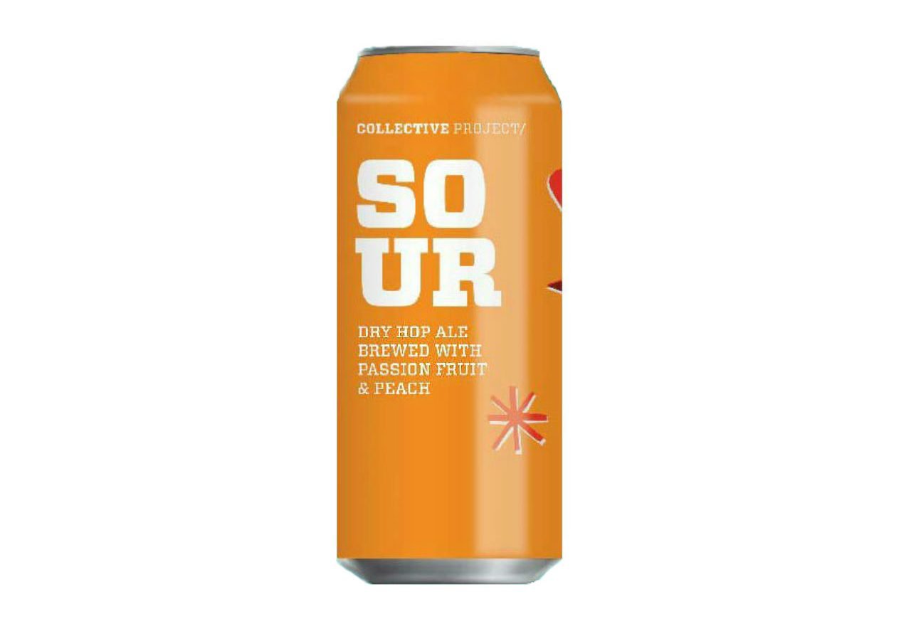 collective arts dry hop sour with passion fruit and peach in orange can