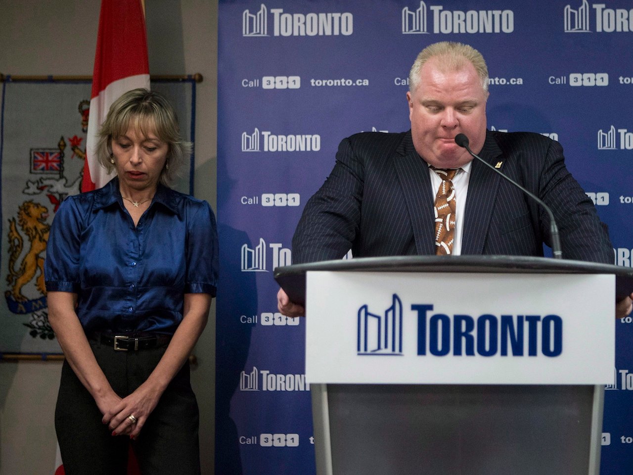 Renata Ford with Toronto Mayor Rob Ford during a November 2013 news conference