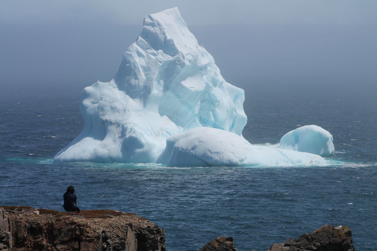 A visitor goes iceberg watching in Bonavista, best nature watching spots in canada.