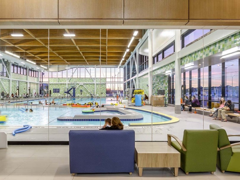best indoor pools canada: view of pool from viewing area