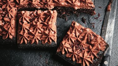 chocolate cake recipe with decorative icing