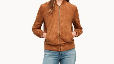 Tan suede commander jacket from roots